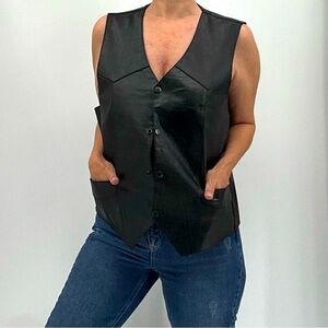 Vintage 90’s Genuine Leather Bikercore Moto Festival Western Vest